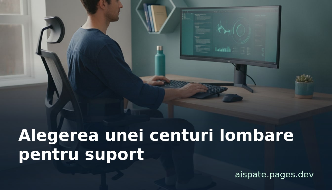 Femeie cu postură corectă, folosind o orteză lombară discretă la birou